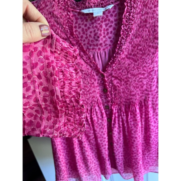 DVF Diane von Furstenberg Silk Layla Petal Dreams Pink Womens Top Size 0 - Picture 5 of 11